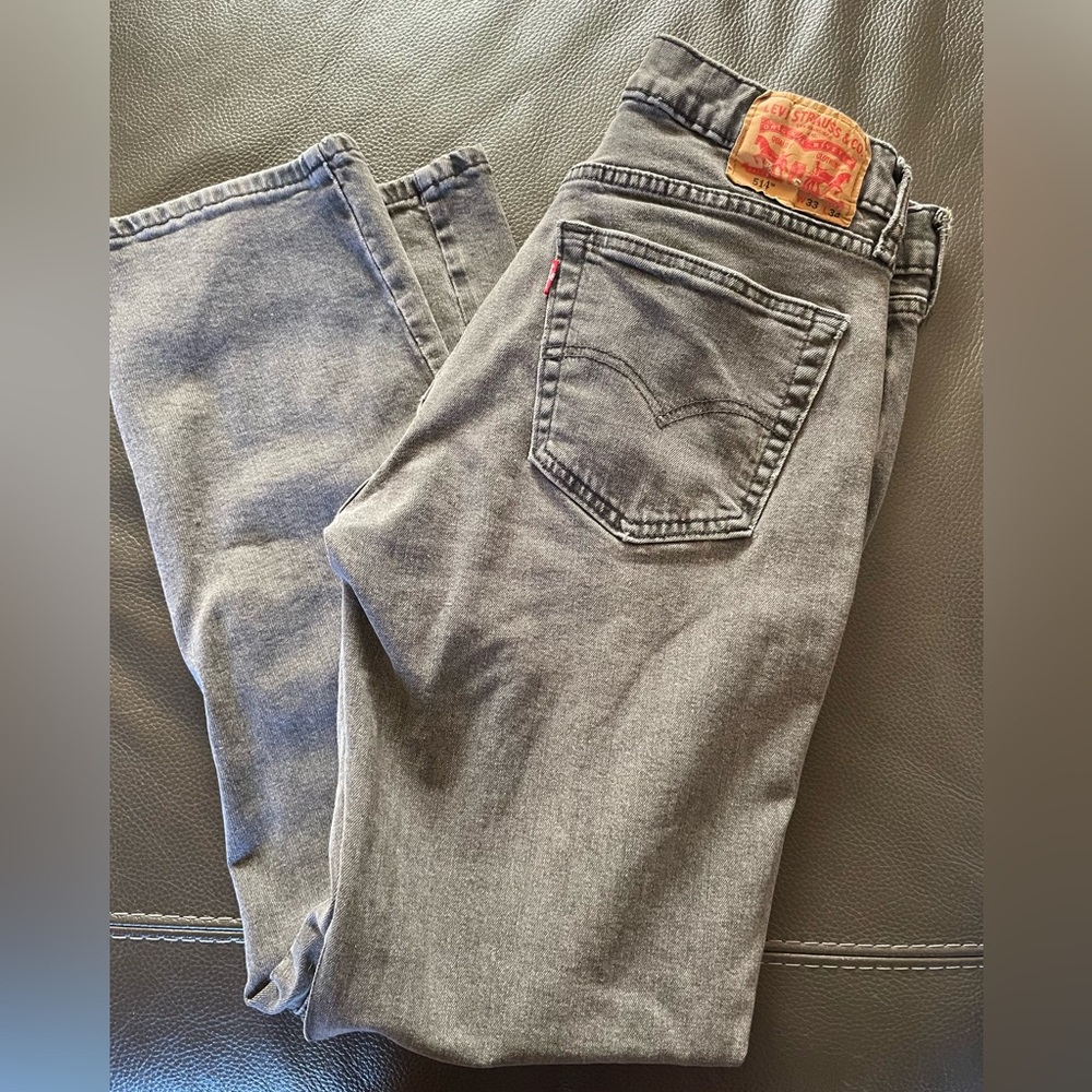 Levi's 514 Waterless Dark Gray/ faded Black Men's Jeans, size 33x34